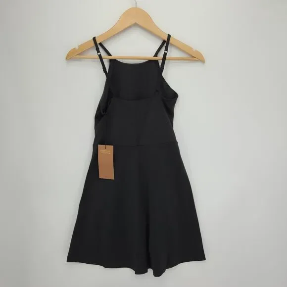 New Girlfriend Collective Womens Float Juliet Strappy Active Dress Black Small - Picture 3 of 5